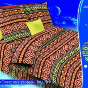 Бязь о/м пл 140 рис 1214-1 Северные узоры крас